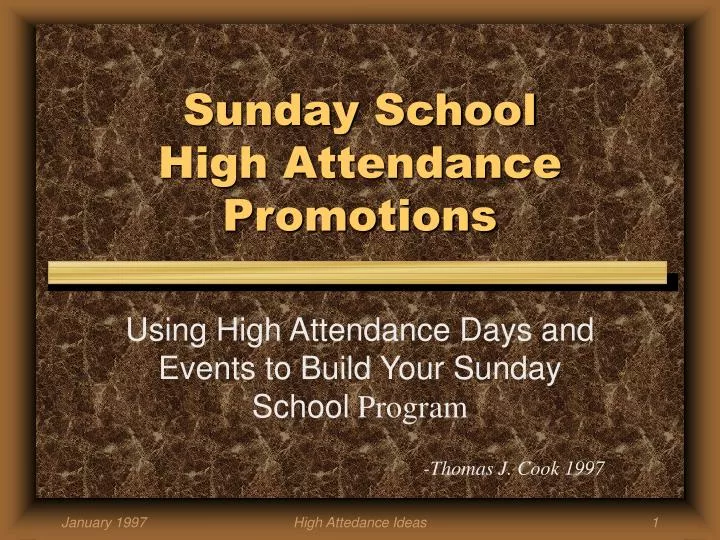 sunday school high attendance promotions