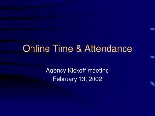 Online Time &amp; Attendance