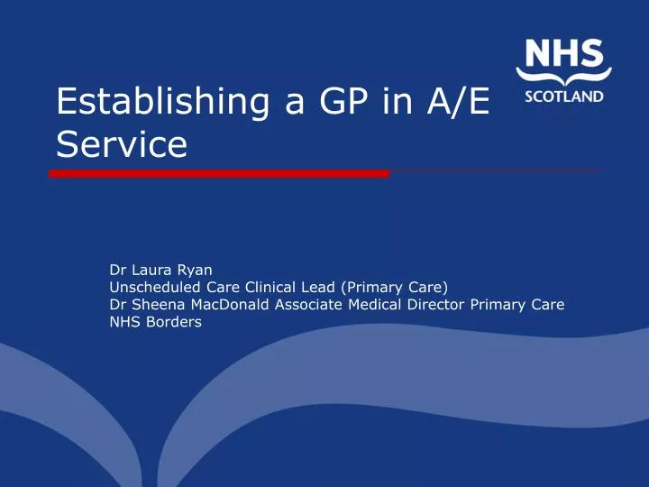 establishing a gp in a e service