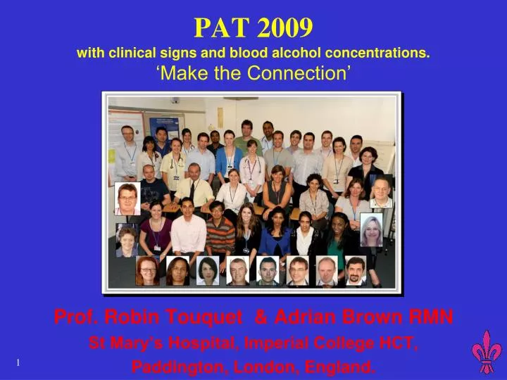 pat 2009 with clinical signs and blood alcohol concentrations make the connection
