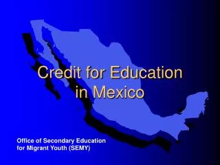 Credit for Education in Mexico