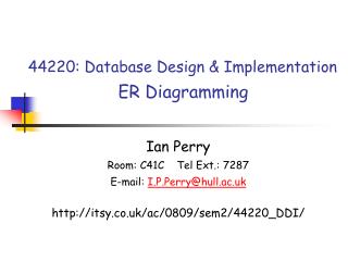 44220: Database Design &amp; Implementation ER Diagramming