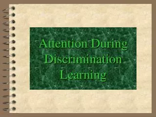 Attention During Discrimination Learning