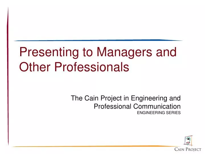 presenting to managers and other professionals