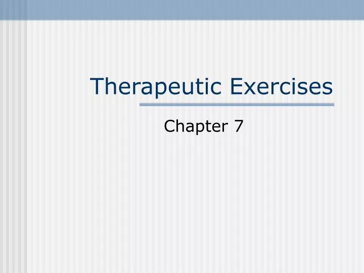 therapeutic exercises