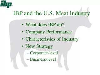 IBP and the U.S. Meat Industry