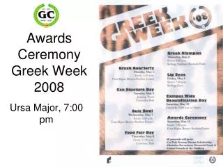 Awards Ceremony Greek Week 2008