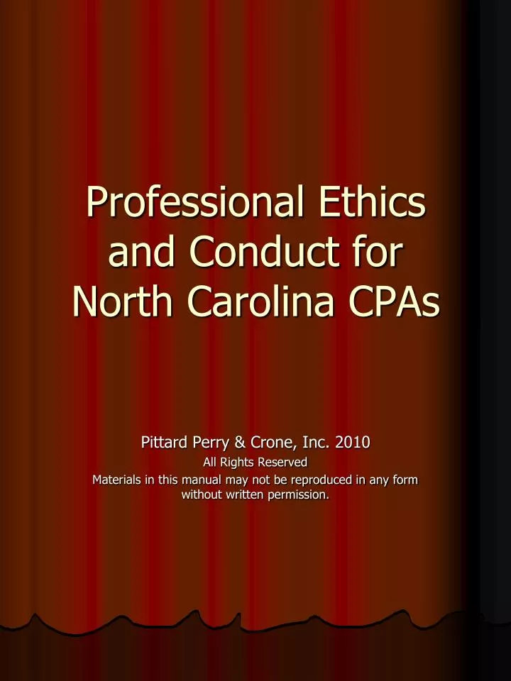 professional ethics and conduct for north carolina cpas