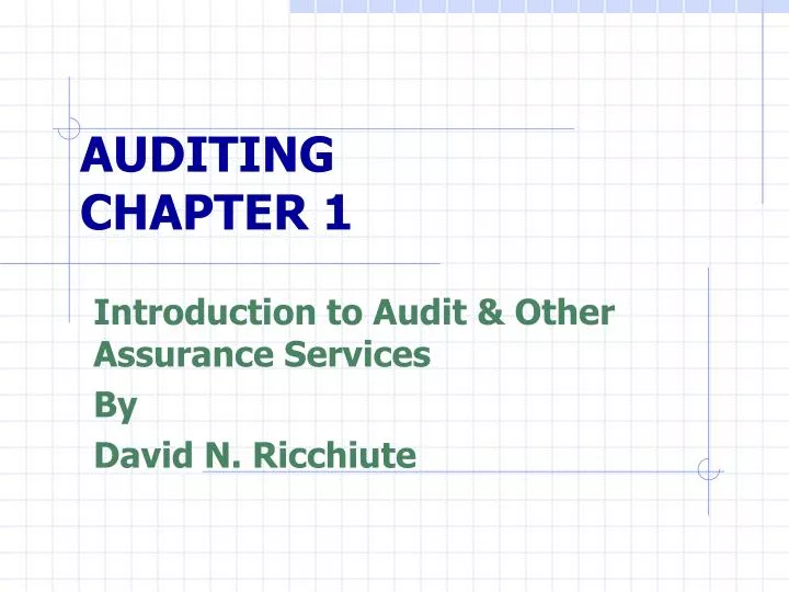 auditing chapter 1