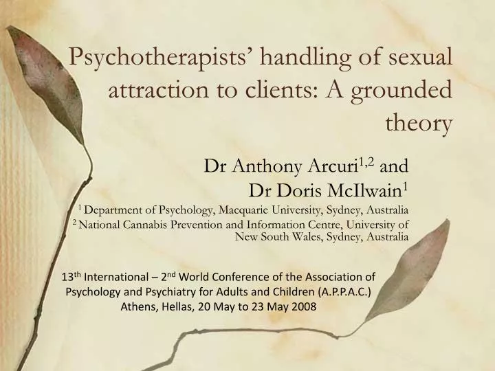 psychotherapists handling of sexual attraction to clients a grounded theory