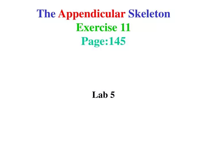 the appendicular skeleton exercise 11 page 145