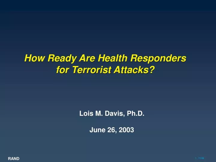 how ready are health responders for terrorist attacks