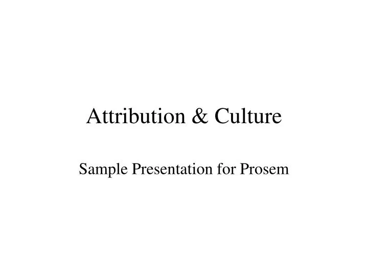 attribution culture