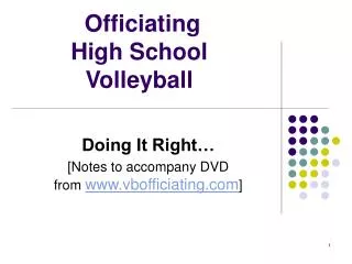 Officiating High School Volleyball