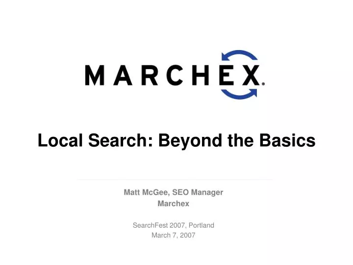 local search beyond the basics