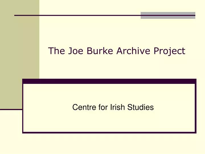 the joe burke archive project