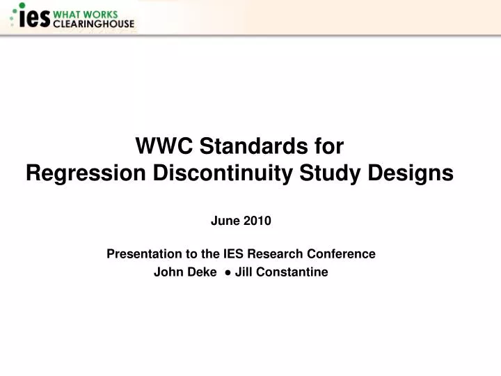 wwc standards for regression discontinuity study designs