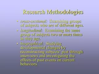 Research Methodologies