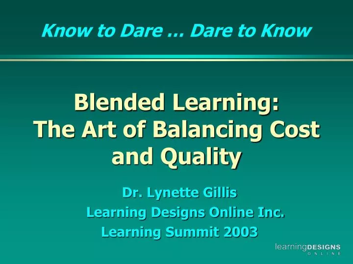 blended learning the art of balancing cost and quality