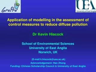 Application of modelling in the assessment of control measures to reduce diffuse pollution