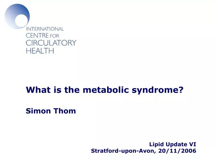 what is the metabolic syndrome simon thom
