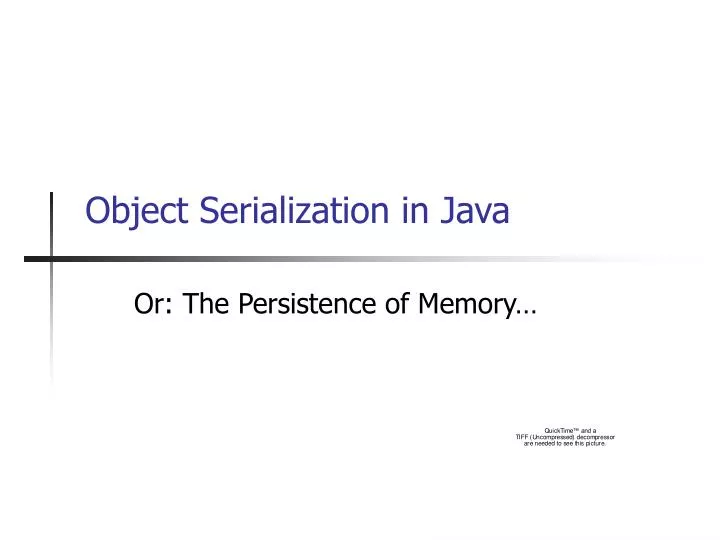 object serialization in java
