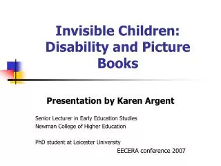 Invisible Children: Disability and Picture Books