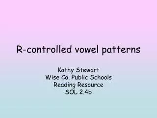 R-controlled vowel patterns