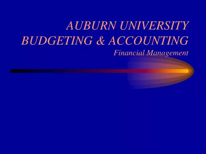 auburn university budgeting accounting financial management