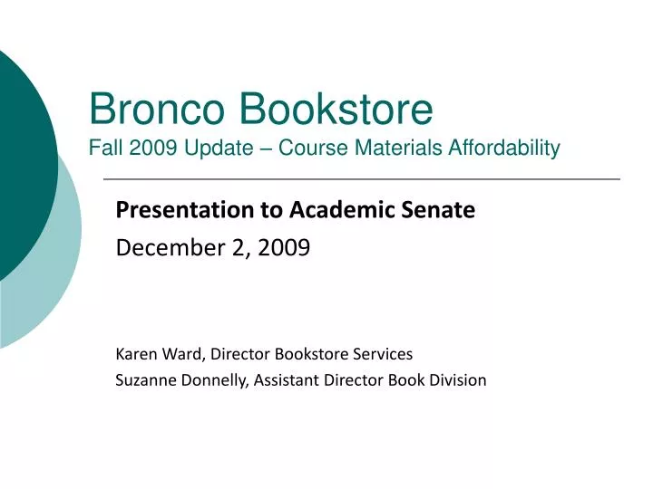 bronco bookstore fall 2009 update course materials affordability