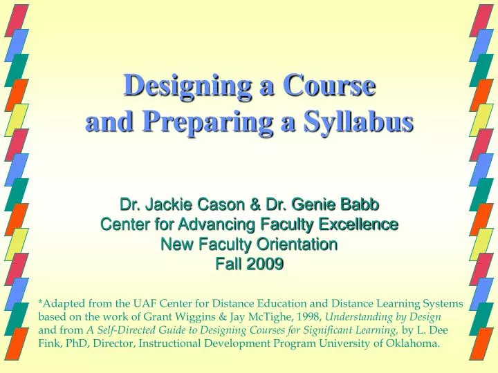 designing a course and preparing a syllabus