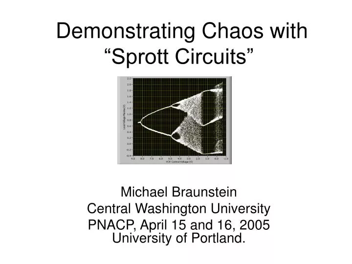 demonstrating chaos with sprott circuits