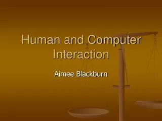 human and computer interaction