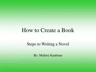 How to Create a Book