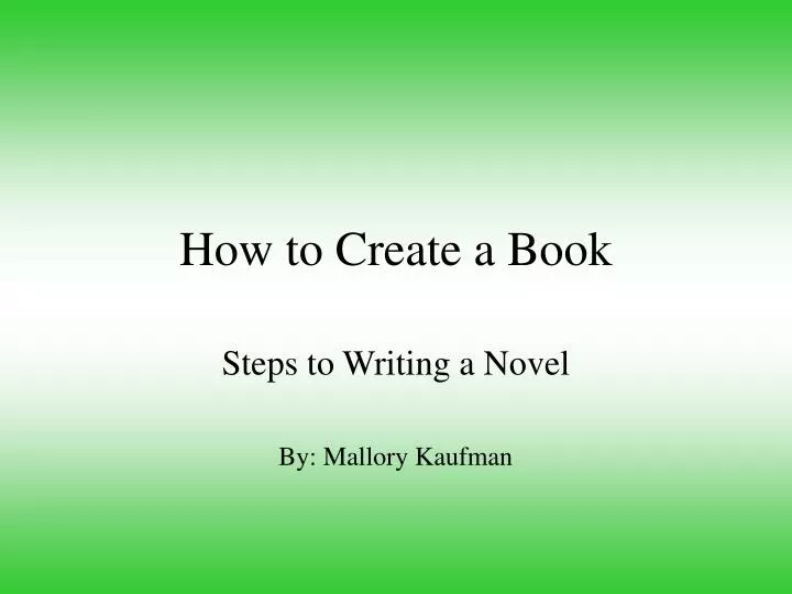 how to create a book