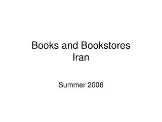 Books and Bookstores Iran