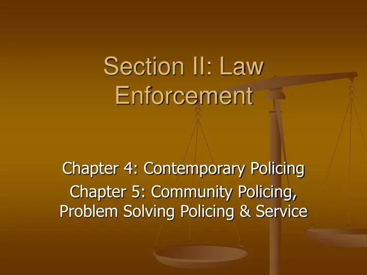 section ii law enforcement