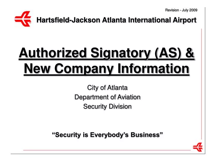 authorized signatory as new company information
