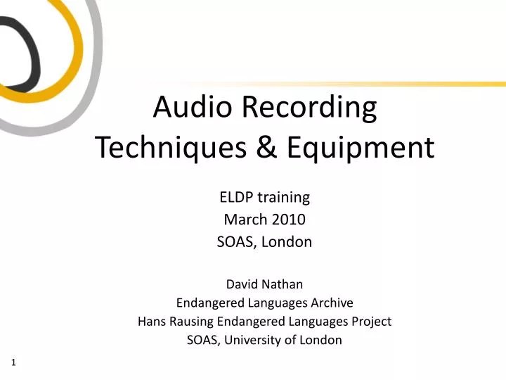audio recording techniques equipment