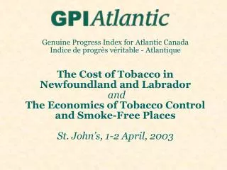 GDP vs. GPI view of Smoking