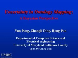 Uncertainty in Ontology Mapping : A Bayesian Perspective