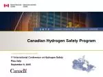Canadian Hydrogen Safety Program - slide 1