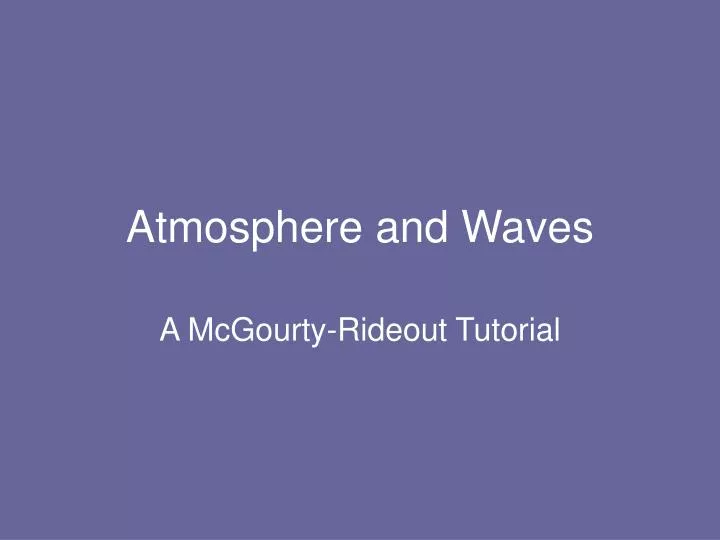 atmosphere and waves