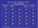 BET ON THE EUROPEAN UNION! - slide 1