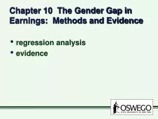 Chapter 10 The Gender Gap in Earnings: Methods and Evidence