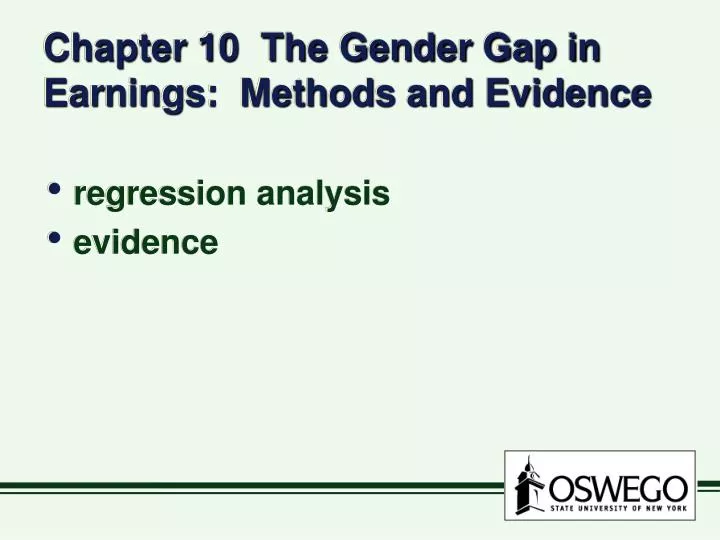 chapter 10 the gender gap in earnings methods and evidence