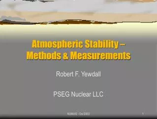 Atmospheric Stability – Methods &amp; Measurements