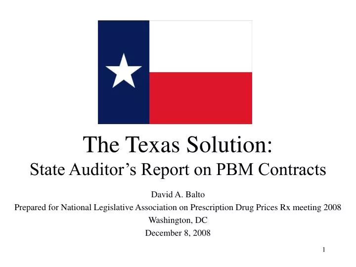the texas solution state auditor s report on pbm contracts