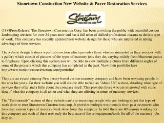 stonetown constuction new website & paver restoration servic