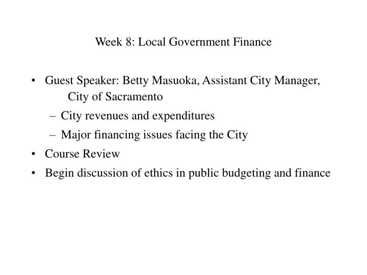 week 8 local government finance
